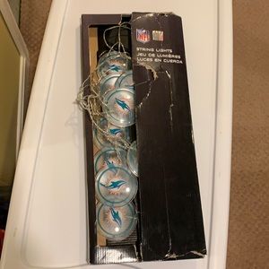 Miami Dolphin string lights.